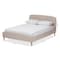 Baxton Studio Mia Mid-Century Light Beige Upholstered Full Size Platform Bed 135-7409 - alternate 3